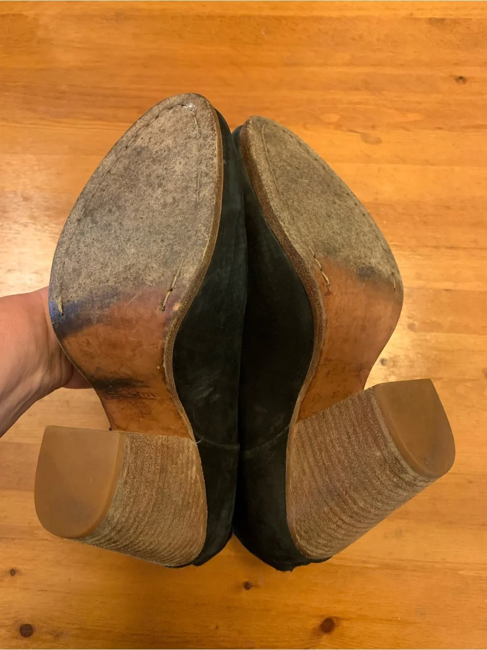 Rag & Bone Black Suede Women's Ankle Booties with Stacked Heel
